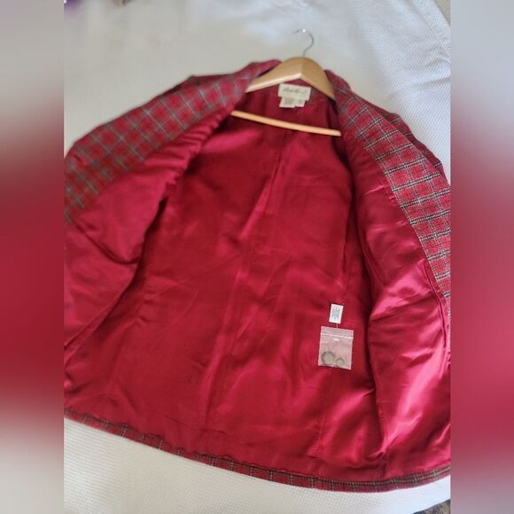 Eddie Bauer plaid wool petite blazer sport jacket new without tags - Picture 2 of 12